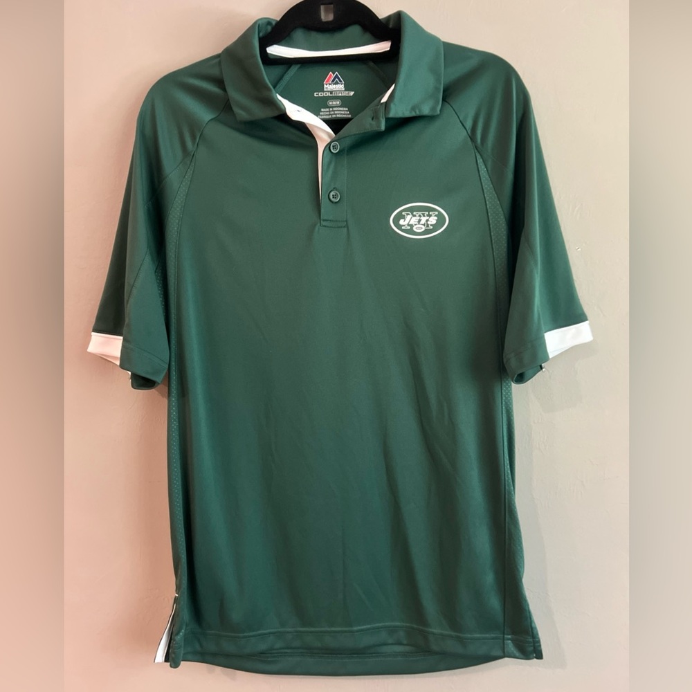 New York Jets Green Polo Shirt Cool Base Lt weight  Men's  Medium NWOT NYJ